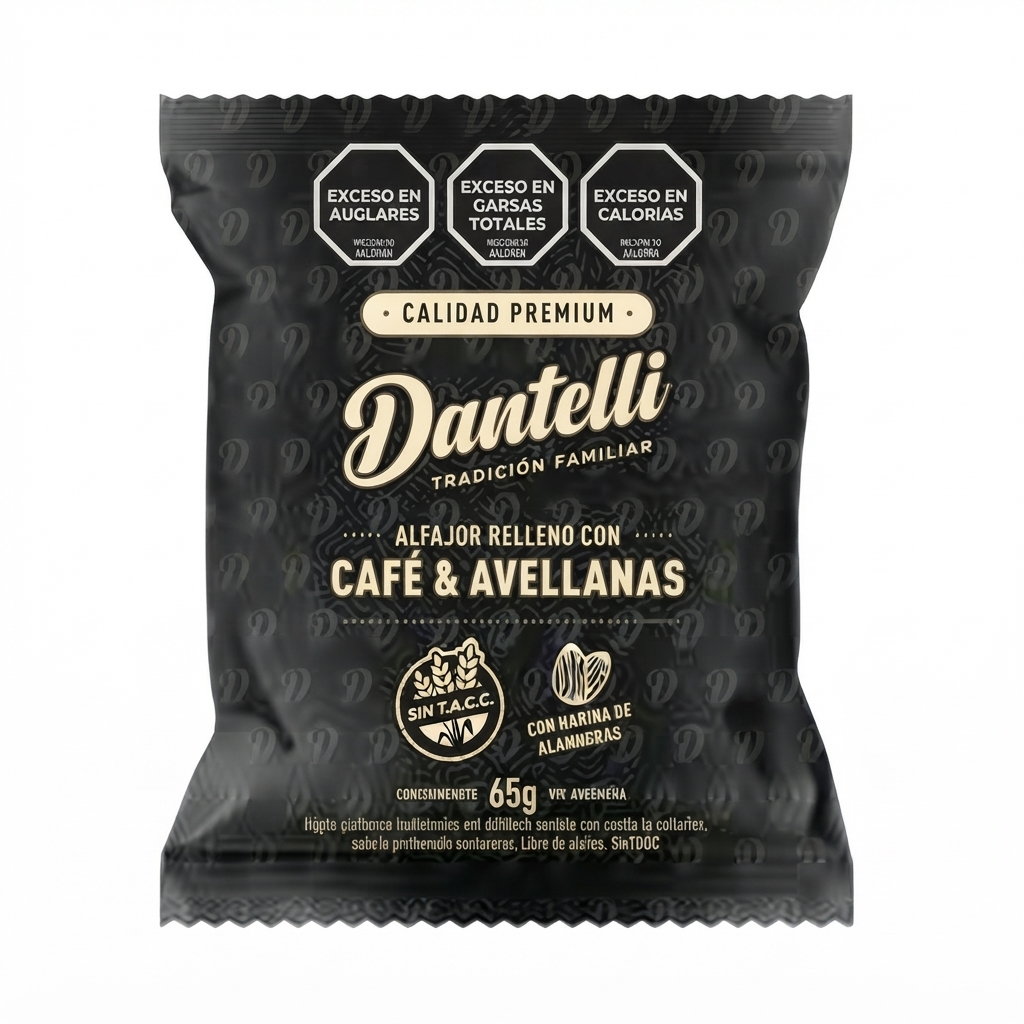 ALFAJOR CAFE Y AVELLANAS DANTELLI