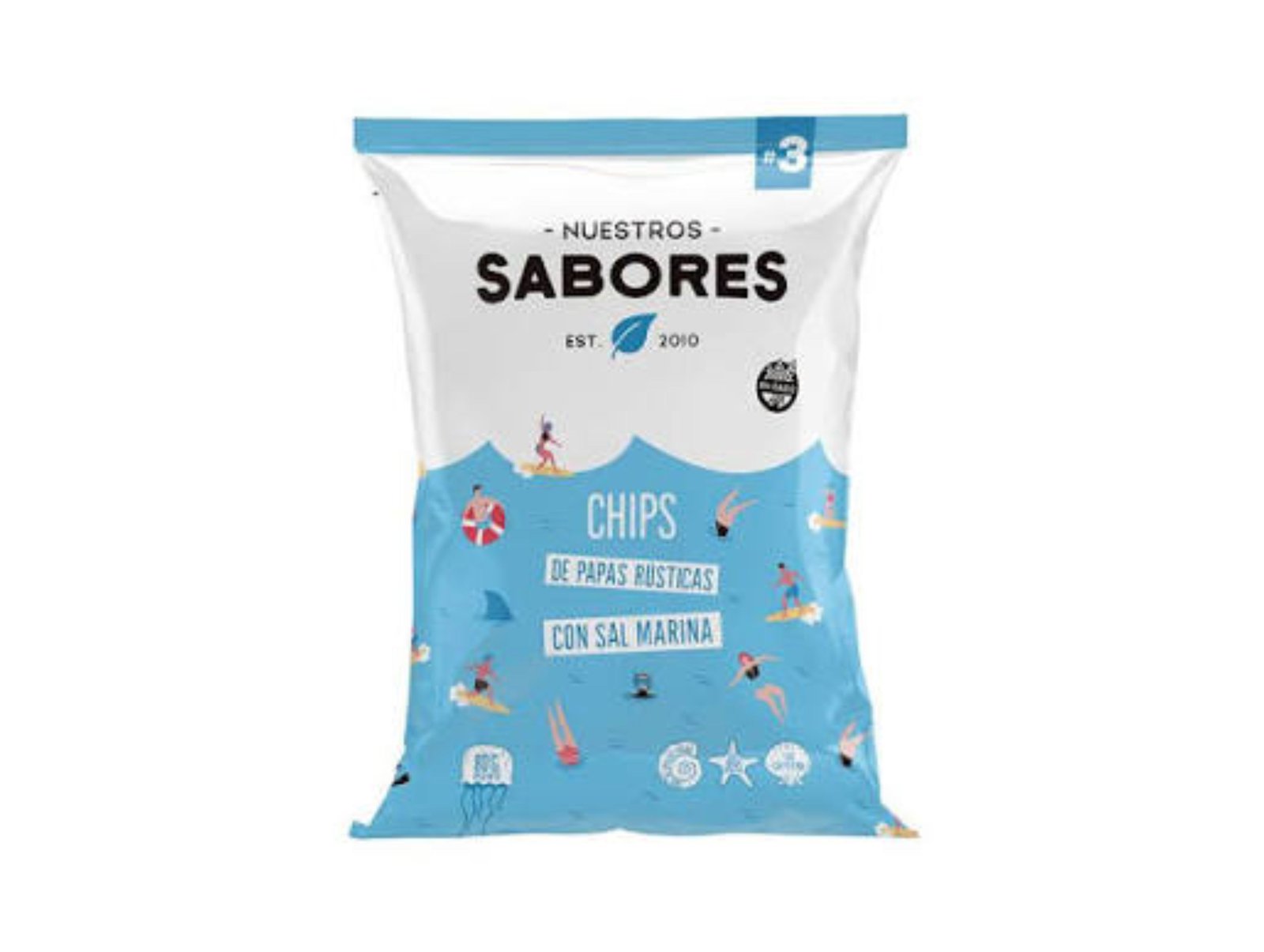 CHIPS PAPAS RUSTICAS Y SAL MARINA NUESTROS SABORES 80 G