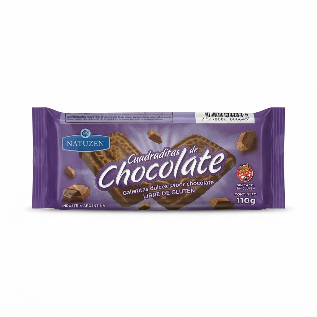 GALLETAS CUARADITAS DE CHOCOLATE 145G NATUZEN