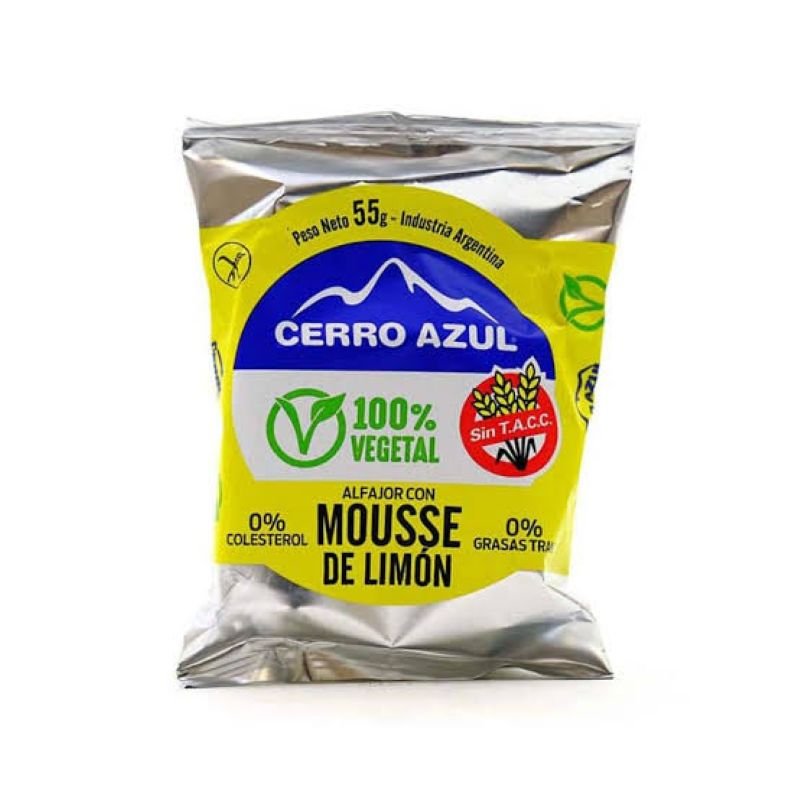 ALFAJOR MOUSSE SIN AZUCAR LIMON CERRO AZUL 50GR