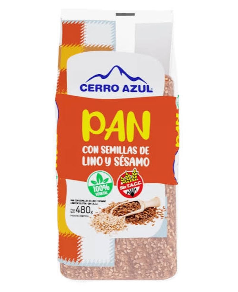 PAN CON SEMILLAS SIN TACC CERRO AZUL 480GR
