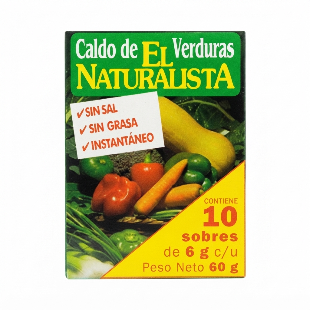 CALDO VERDURAS SIN SAL EL NATURALISTA 10 SOBRES 6 G