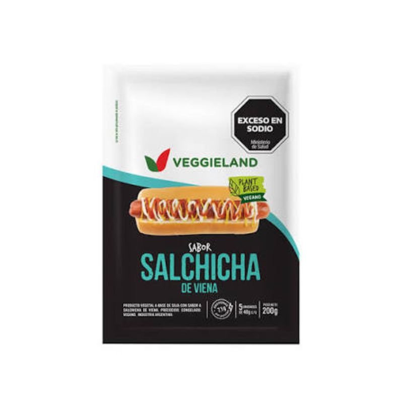 SALCHICHA VEGETAL VEGGIELAND 5 UN 200 G