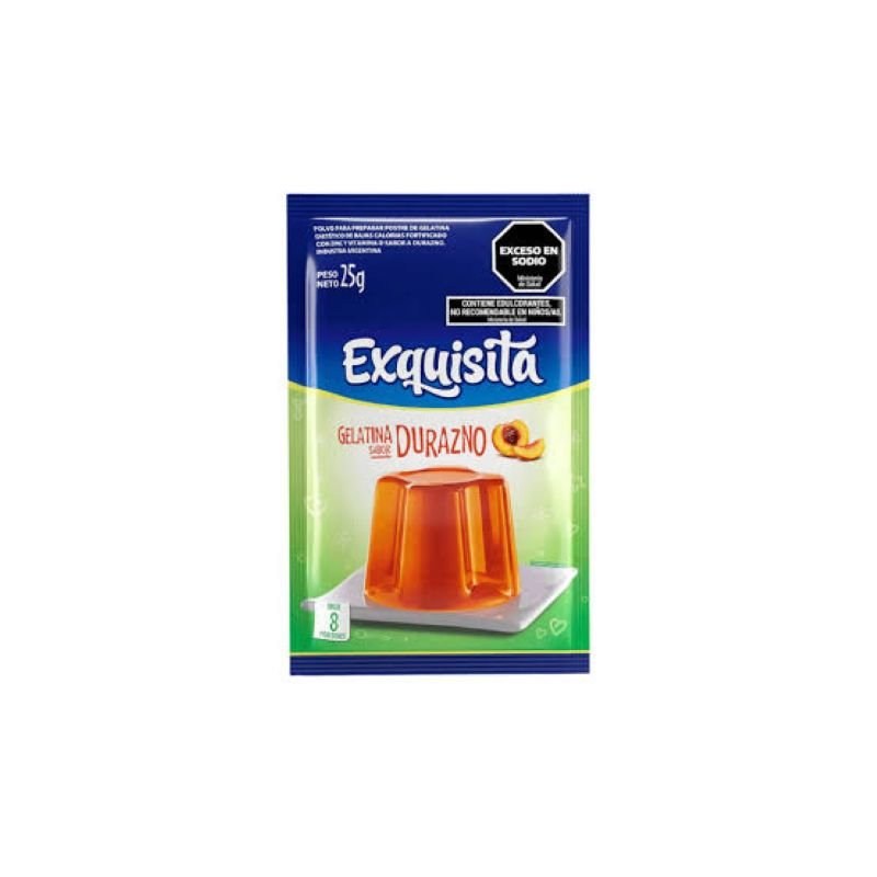 GELATINA DURANZNO SIN AZUCAR EXQUISITA 25GR