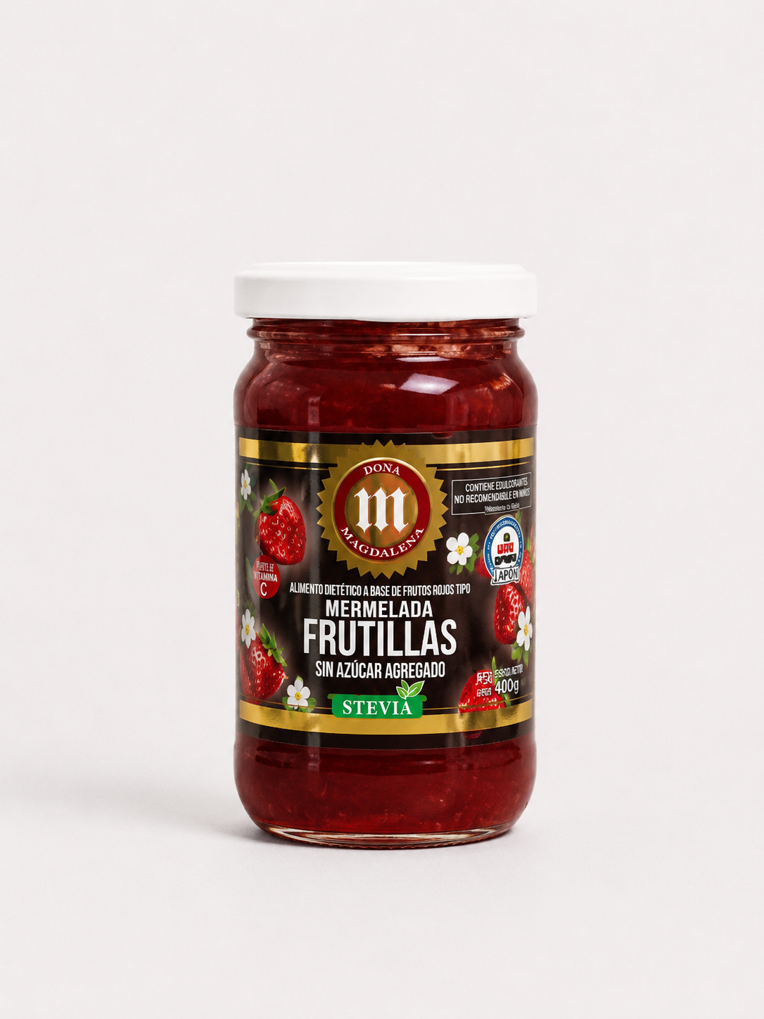 MERMELADA FRUTILLAS CON STEVIA DOÑA MAGDALENA 360 G