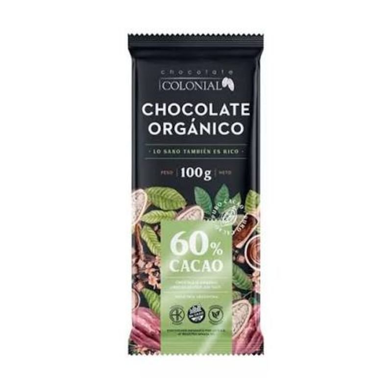 CHOCOLATE ORGANICO 60 CACAO COLONIAL 100GR