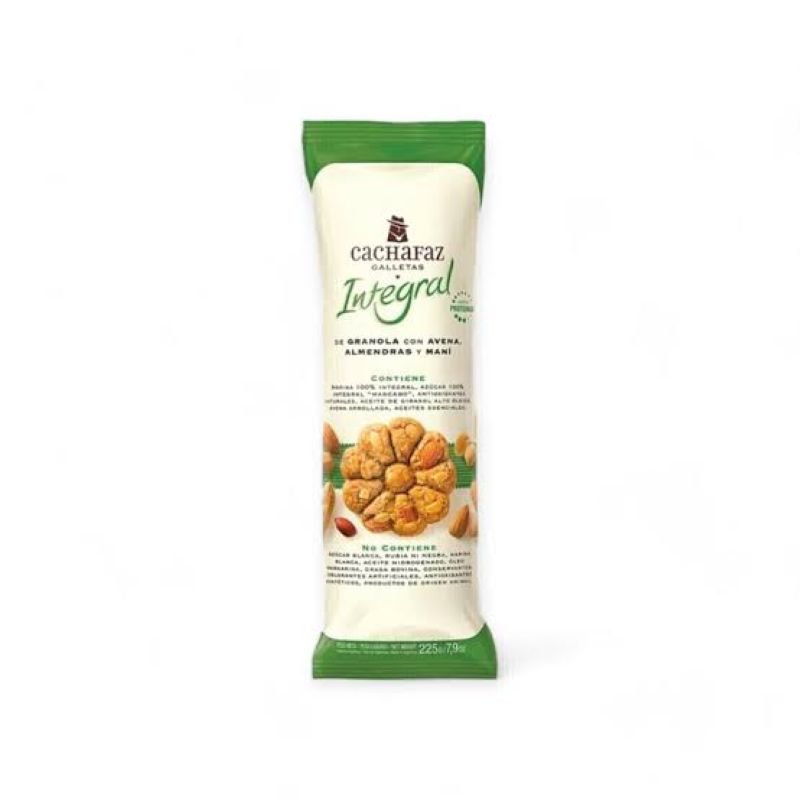 GALLETAS DE GRANOLA AVENA ALMENDRAS MANI CACHAFAZ 225 G