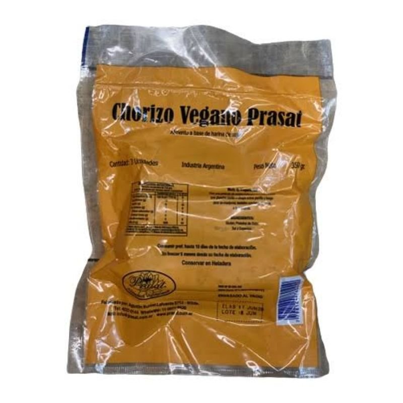 CHORIZO VEGANO PRASAT 3 UN 350 G