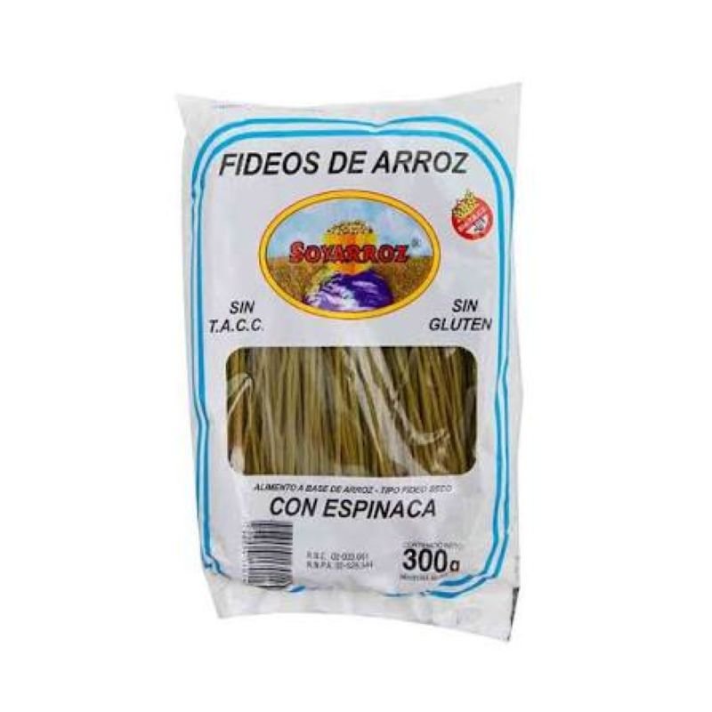 FIDEOS DE ARROZ ESPINACA SOYARROZ 300 G